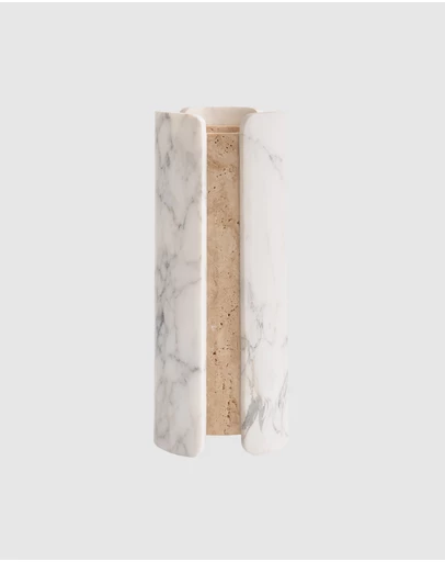 Greg Natale - Vent Vase Arabescato & Travertine