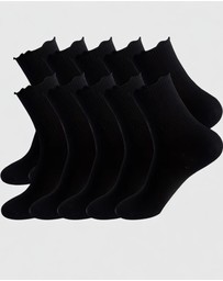 High Heel Jungle - Premium Cotton Frill Edge Socks- 5 Pack