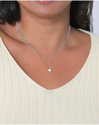 Elli Jewelry - Necklace Layer Circle Moonstone 925 Sterling Silver