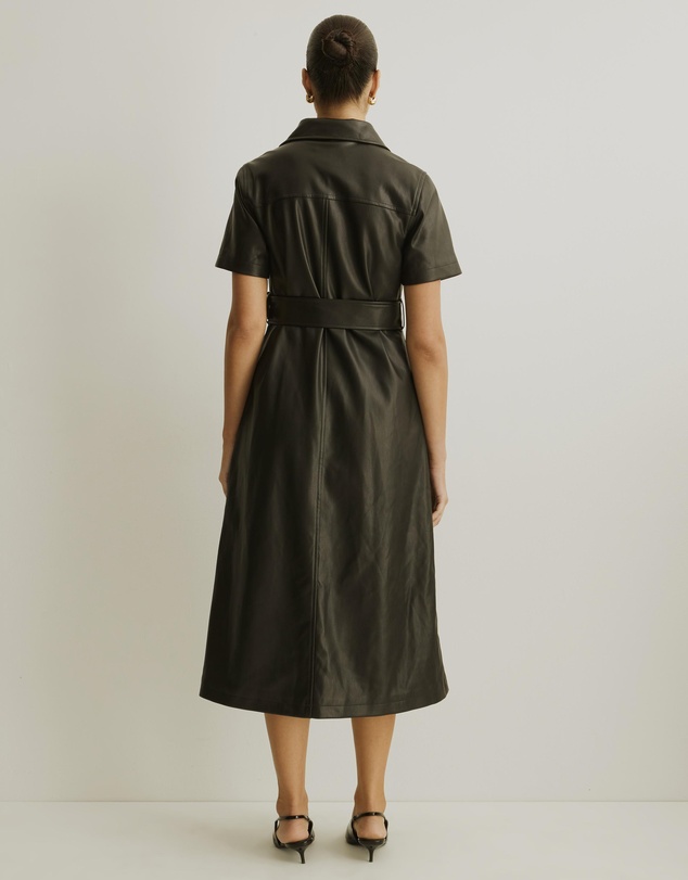 Atmos&Here - Frankie Leather Look Shirt Dress