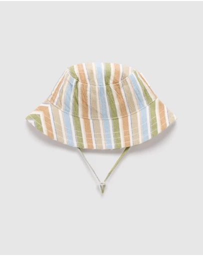 Purebaby - Striped Bucket Hat-Kids-Babies