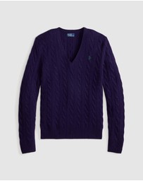 Polo Ralph Lauren - Cable-Knit Wool-Cashmere V-Neck Sweater - ICONIC EXCLUSIVE