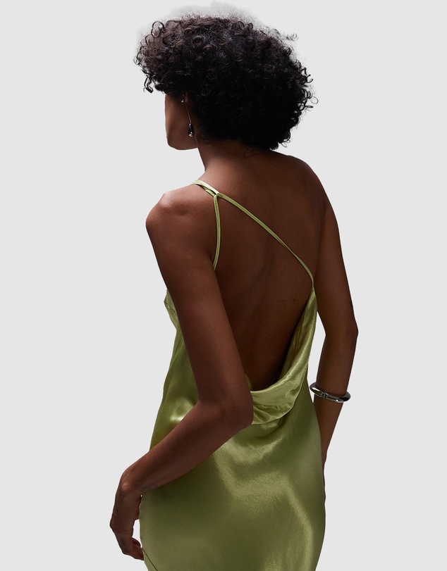 TOPSHOP - Asymmetric One Shoulder Open Back Midi Occasion Dress