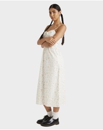 RVCA - Womens Blurred Ditsy Gathered Midi Dress