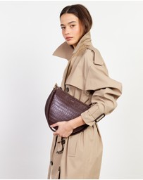 SABEN - Gani Shoulder Bag Espresso Croc