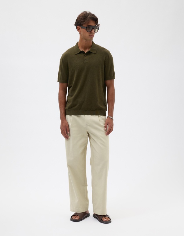 AERE - Silk Blend Smooth Knit Polo