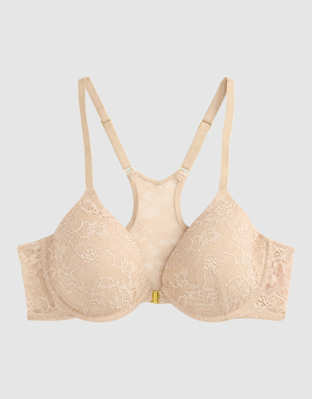 Lauren by Ralph Lauren - Lauren Lace Front Close Padded Racerback Bra