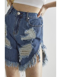 Glamorous - Frayed hem denim shorts