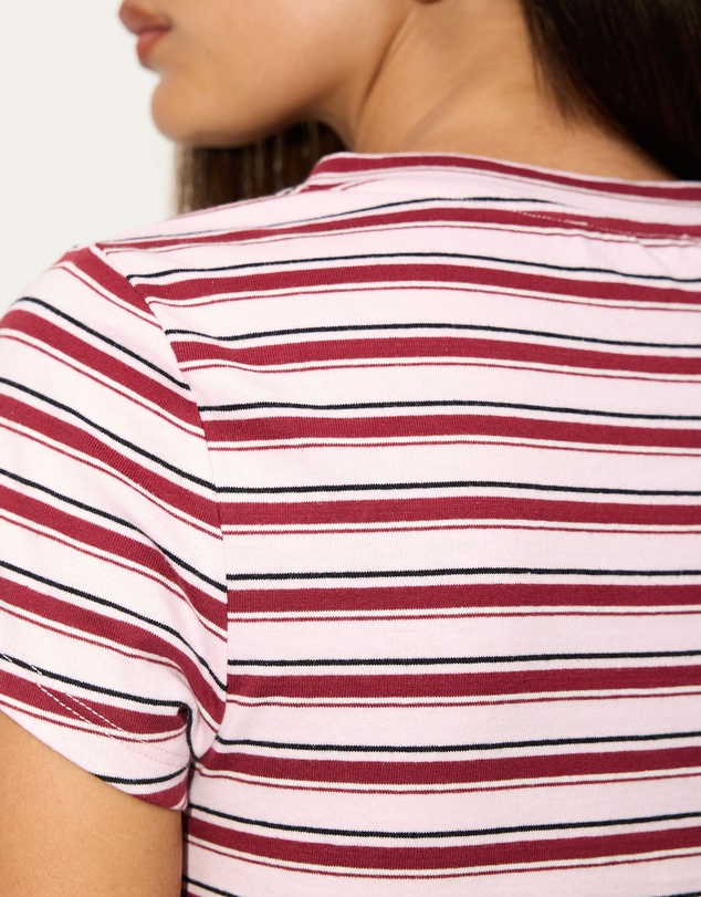 Dazie - Sophia V-Neck Stripe Tee