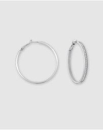 GUESS - Guess Colour My Day Silver Tone Hoop Earrings