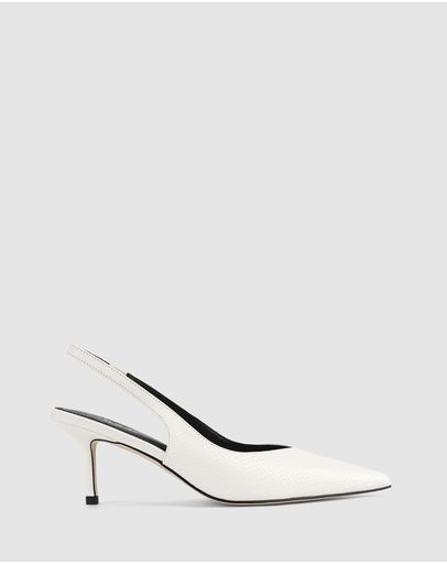 Chalk White Snake Leather
