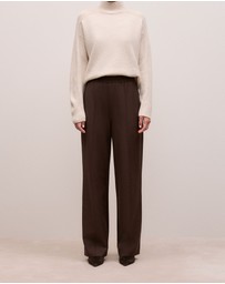 Trenery - Pintucked Pull On Pant in Coffee Bean