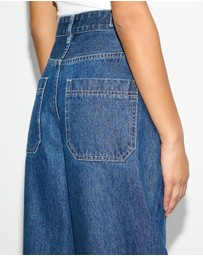 Dazie - Moscow Cinch Waistband Barrel Jeans