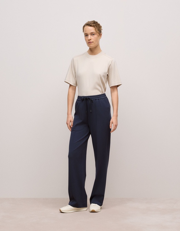 Trenery - Ponte Pintucked Wide Leg Pant in Night Sky