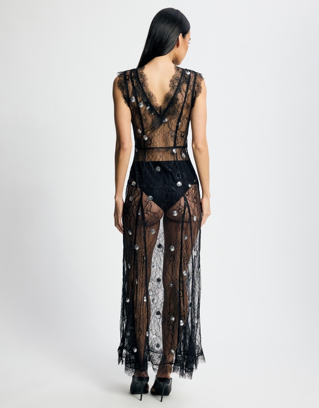 Lover - Zinnia Sheer Polka Lace Maxi Dress
