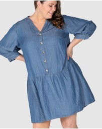 Love Your Wardrobe - Ruby Drop Waist Chambray Dress