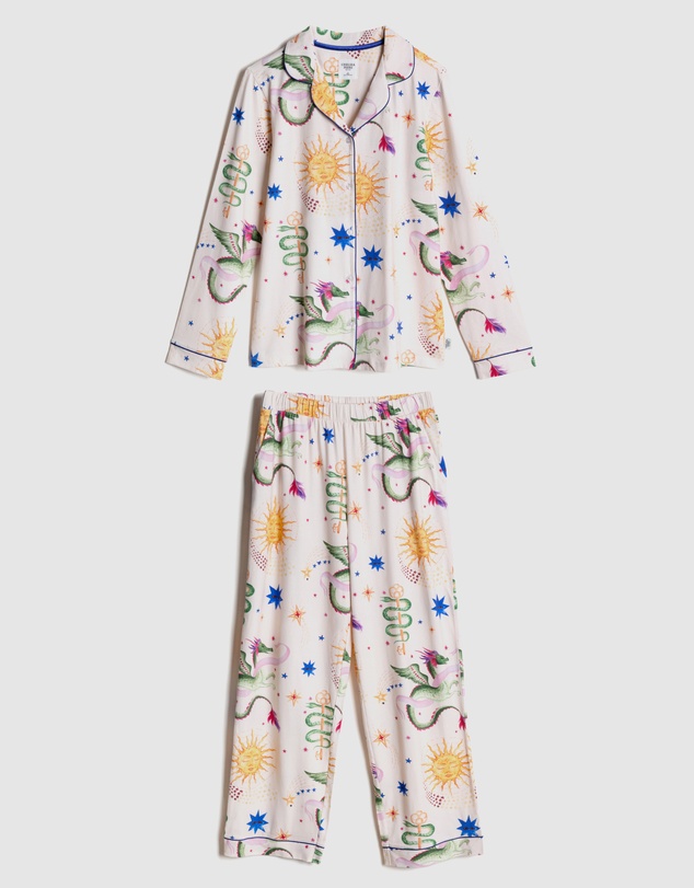 Chelsea Peers - Organic Cotton Dragon Hero Long Pyjama Set