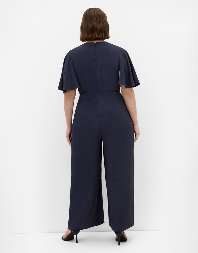 City Chic - Plus size Braelynn V Neck Jumpsuit - navy