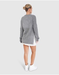 Belle & Bloom - At Last Cable Knit Jumper with Slit