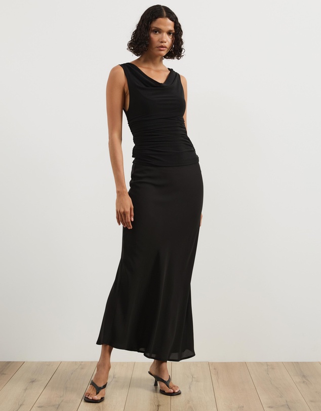 Atmos&Here - Lucia Sleeveless Cowl Mesh Top