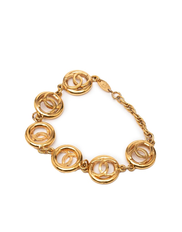 Pre-Loved by Azura Reborn - Pre-Loved CC Gold Plated Openwork Circle Charms Link Bracelet