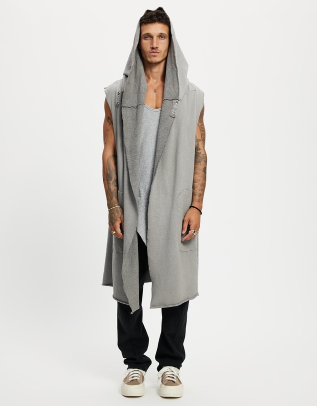 Surrounded By Ghosts - Mercury French Terry Hooded Sleeveless Cardigan