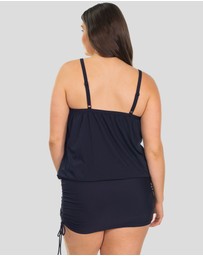B Free Intimate Apparel - Draped One-Piece Magic Swimsuit (A-B-C-D-DD) Cup