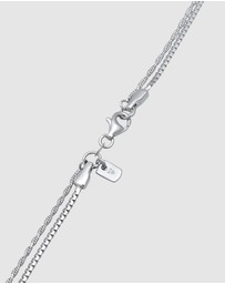 Kuzzoi - ICONIC EXCLUSIVE - Necklace Layer Cross Cord Chain in 925 Sterling Silver