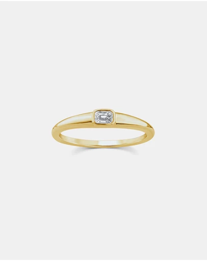 Zoe Olivia - 9K Gold Emerald Lab Grown Diamond Ring