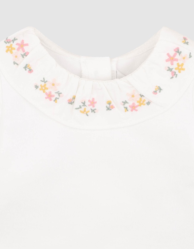 Bebe by Minihaha - Willa Organic Embroidered Collar Bodysuit - Babies
