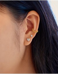 Ania Haie - Ania Haie Gold Pave Heart Stud Earrings