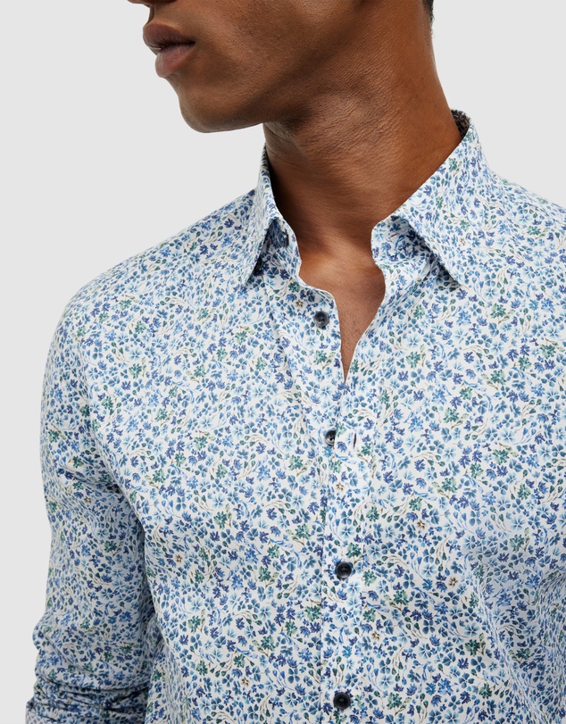 Politix - Textured Floral Long Sleeve Shirt