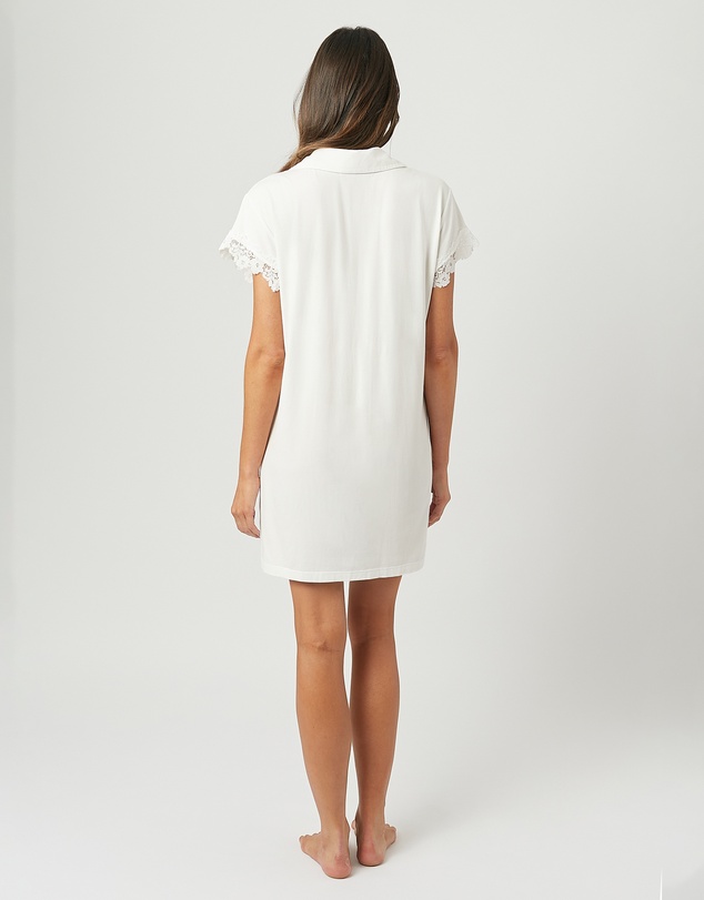 UNE PIECE - Lace Trim Modal Shirt Nightie