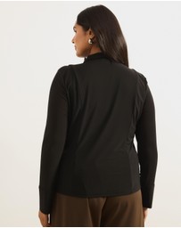 Atmos&Here Curvy - Willa Long Sleeve Mesh Shirt