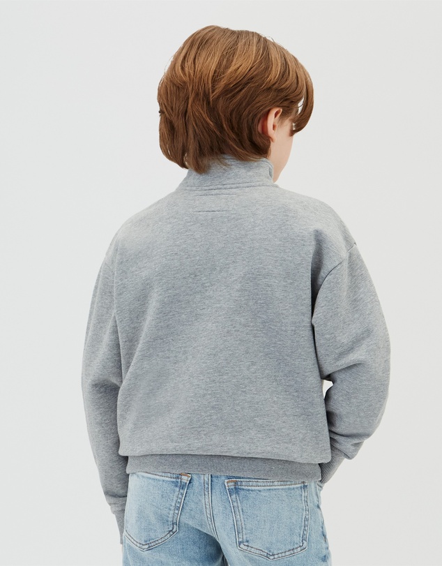 Calvin Klein Jeans - Boys Terry Monogram Flock Half Zip Sweatshirt