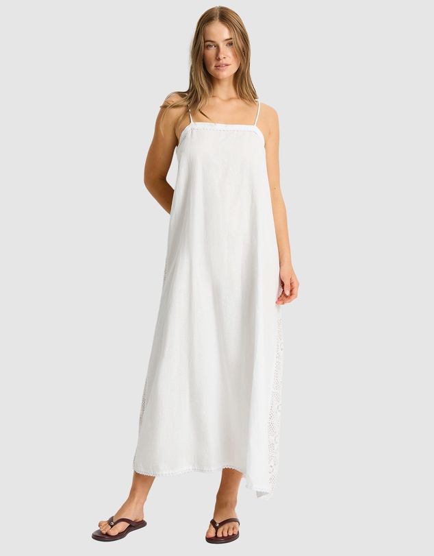 Sea Level Australia - Shore Linen Panelled Bandeau Lace Maxi Dress