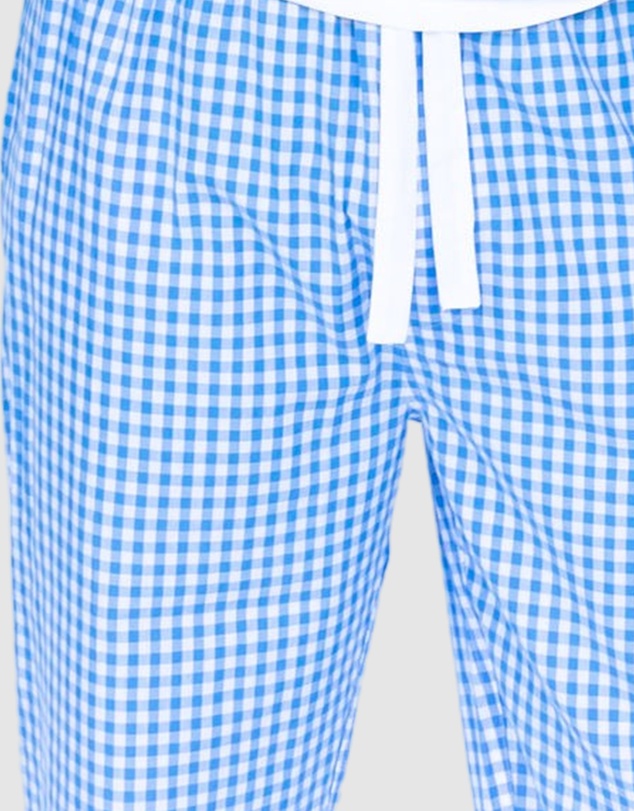 Sant And Abel - Men's Hepburn Gingham Light Blue PJ Pants