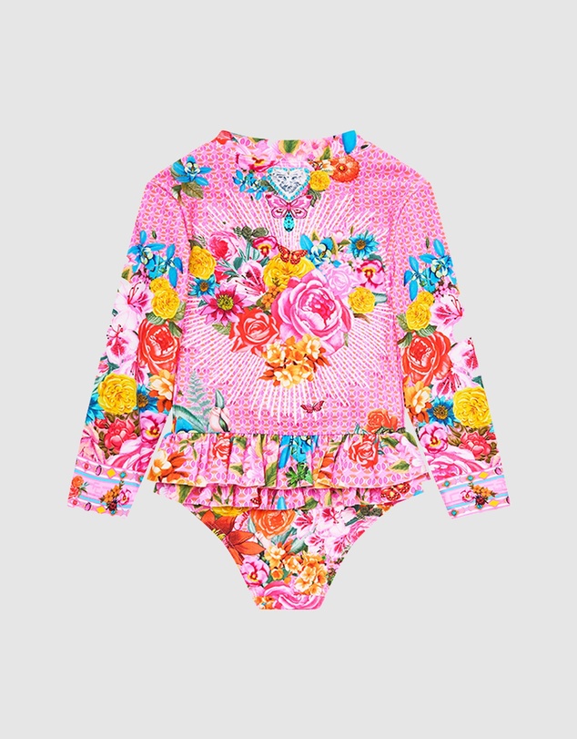 Camilla - Frilled Back Zip Front Paddle Suit - Babies