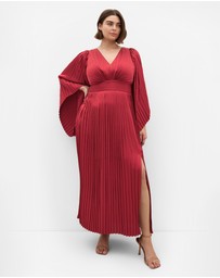 City Chic - Carmina Pleat Maxi Dress - currant