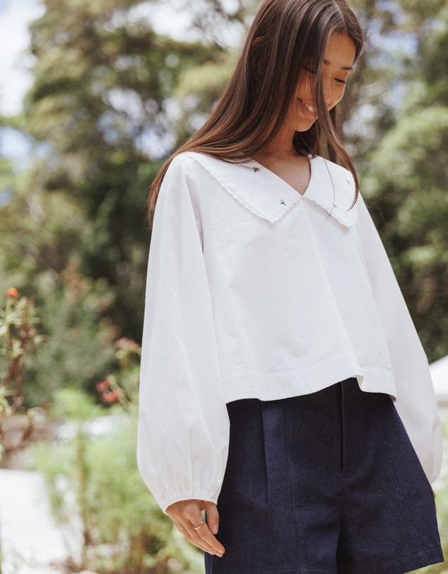 Petal & Pup - Kenna Embroidered Long Sleeve Top - White Floral