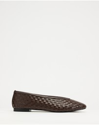 AERE - Woven Leather Ballet Flats