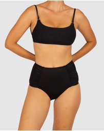 Baku Swimwear - Chloro Ruched Ultra High Waist Bikini Bottom