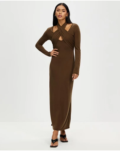 Third Form - Wisteria Wrap Neck Maxi Dress