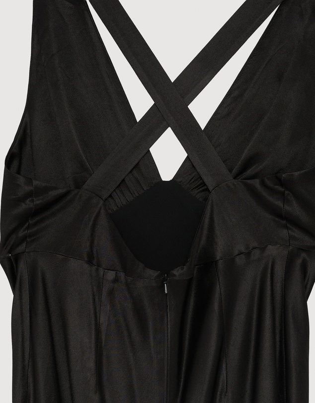 Revibe - Repaired Shona Joy La Lune Plunged Cross Back Maxi Dress - AU 14