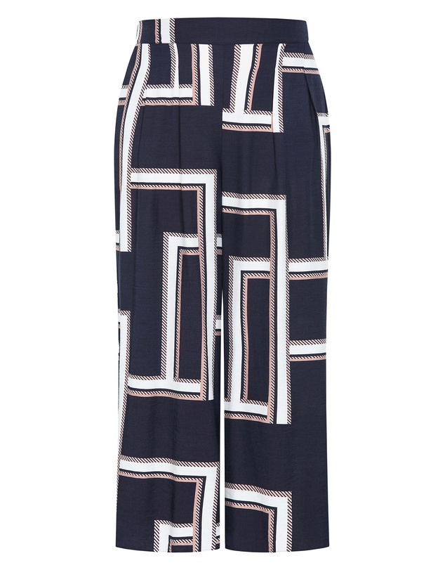City Chic - Plus size Hallie Print Wide Leg Pant - navy