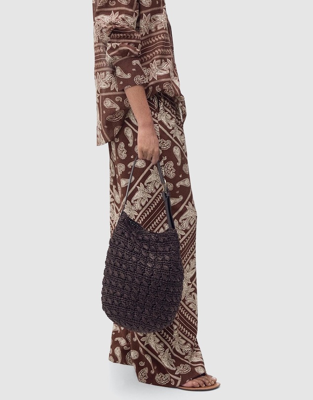 M.N.G - Julia Wideleg Paisley Trousers