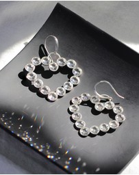 Elli Jewelry - Earrings Ear Hanger Heart with Crystals in 925 Sterling Silver