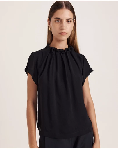 SABA - Willa High Neck Short Sleeve Top
