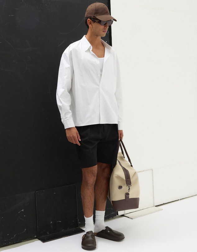 AERE - Pleated Cotton Tailored Shorts