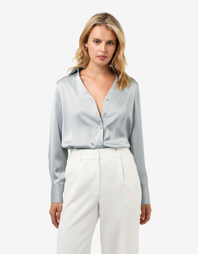 Forcast - Lila V-neck Satin Blouse